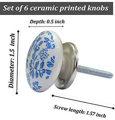 Blue Shabby Ceramic knobs