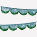 Blue Tinsel Scallop Garland