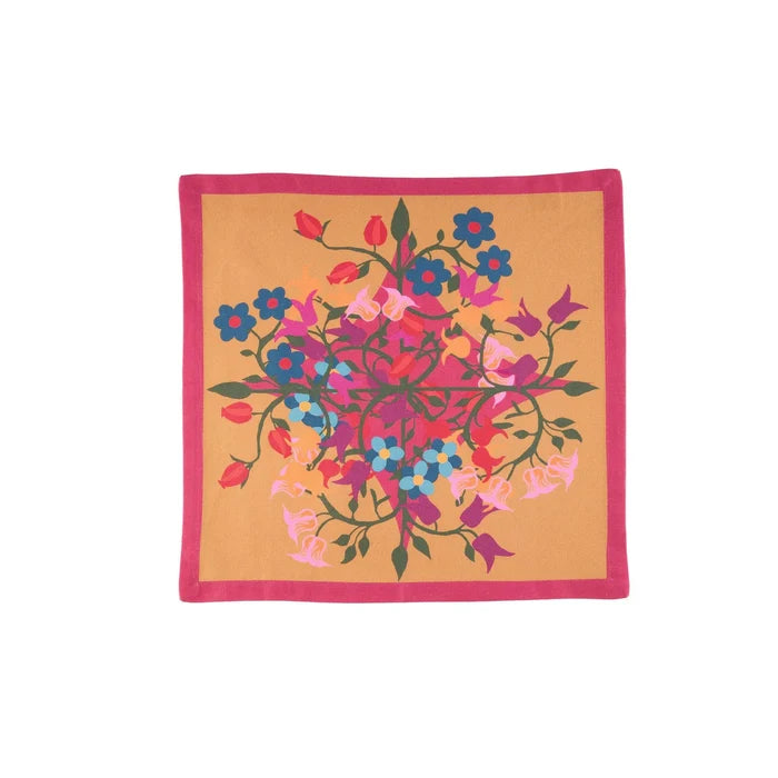 Blumen Orange Linen Napkins