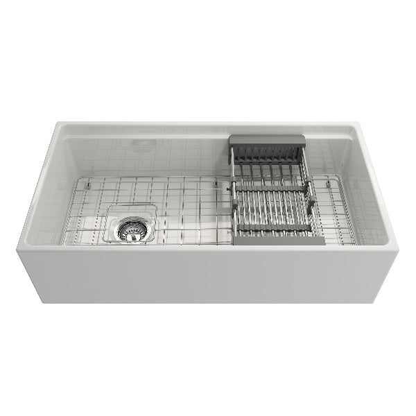 BOCCHI 2310 0006 Stainless Steel Expandable Colander w/ Gray Handles