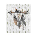 Boho Arrows Throw Blanket | Fleece and Minky Material Options | Arrows and Feathers - Deja Blue Studios