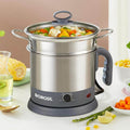 Borosil 1.3L Electric Multi Kettle with egg tray and idli stand, stainless steel finish