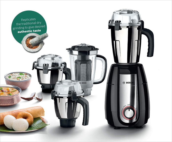 Bosch TrueMixx Pro Mixer Grinder 1000 Watt-MGM8842MIN, Black - KITCHEN MART