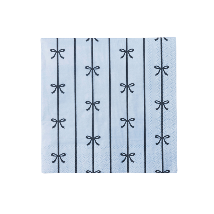 Bow Cocktail Napkins, Large Blue