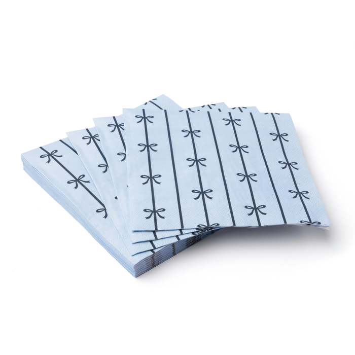 Bow Cocktail Napkins, Large Blue