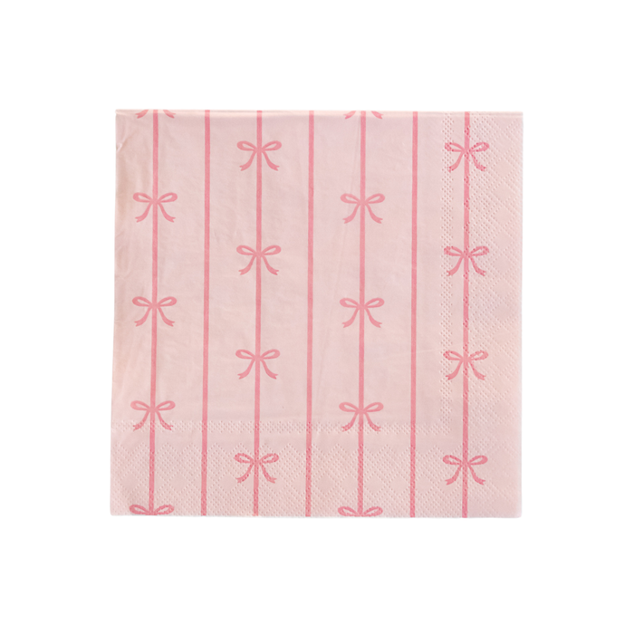 Bow Cocktail Napkins, Large Pink
