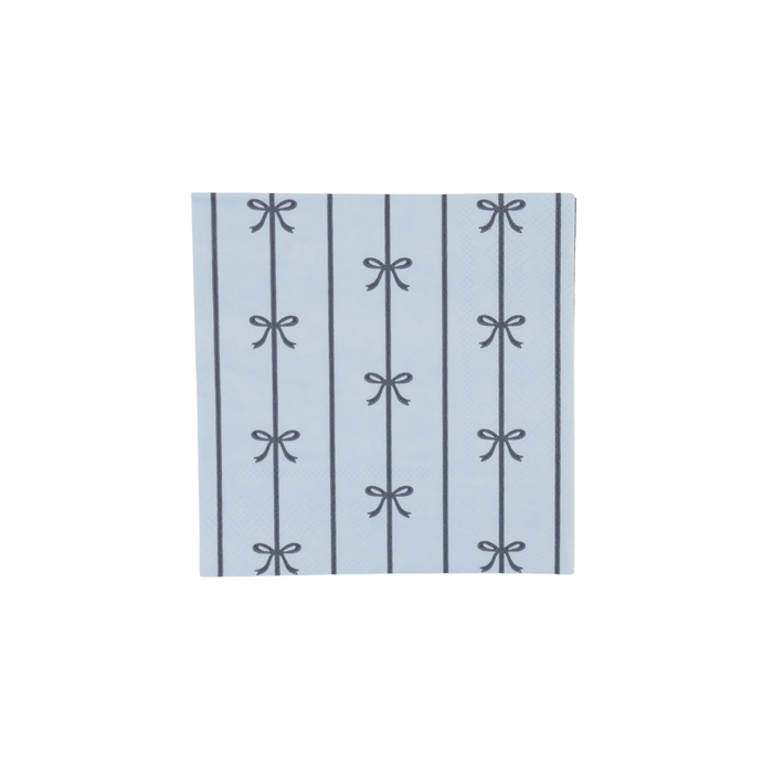 Bow Cocktail Napkins, Small Blue