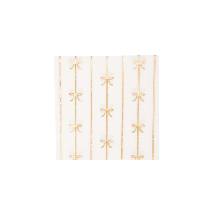 Bow Cocktail Napkins, Small Gold