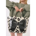 Bow Leopard Print Sleek Tote Bag