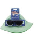 Boys Sunglasses with Bucket Hat Dino Green Print Combo Set