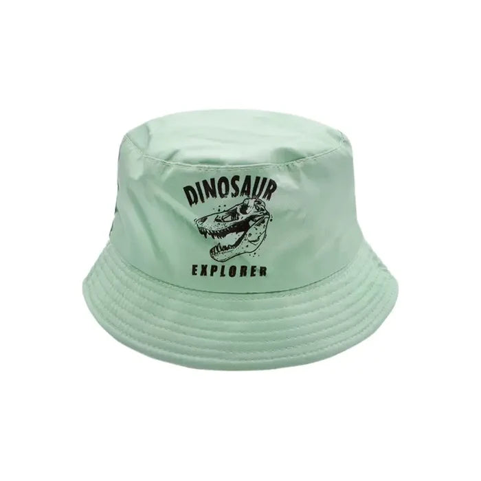 Boys Sunglasses with Bucket Hat Dino Green Print Combo Set