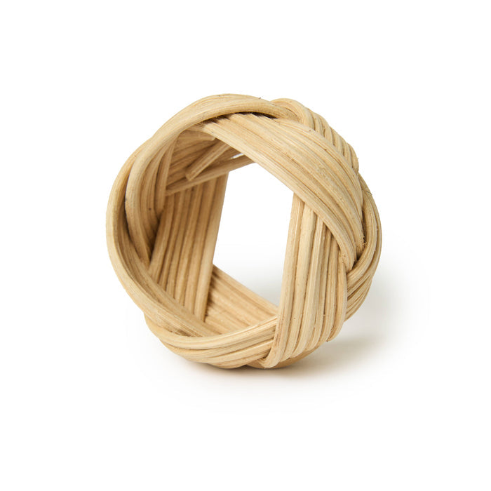 Braided Weave Natural Napkin Rings - Set of 4