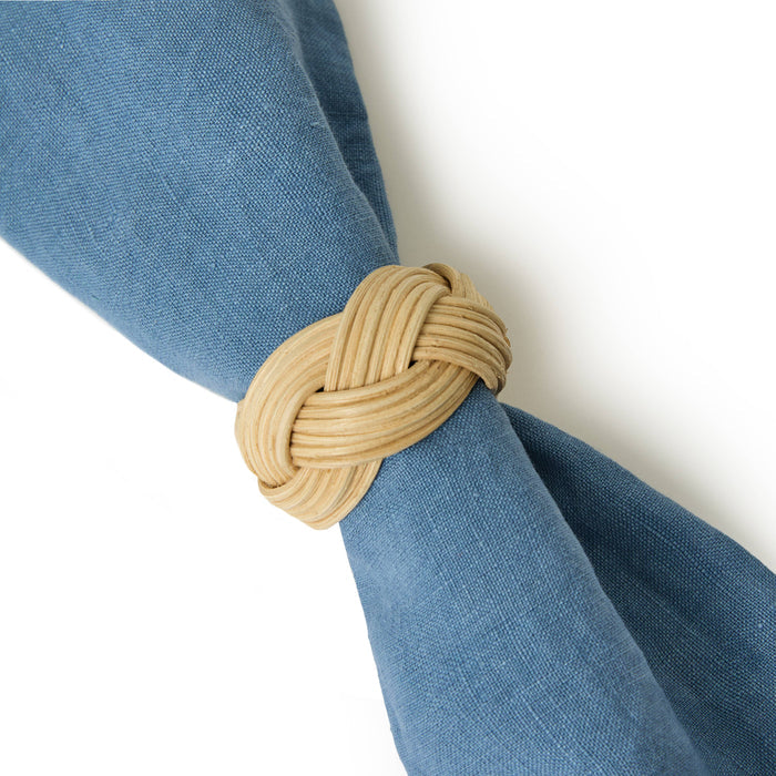 Braided Weave Natural Napkin Rings - Set of 4