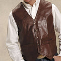 Brown Leather Vest | Roper Mens