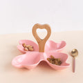 Butterfly Bowl Set With Handle Serving Plates June Trading Carntion Pink