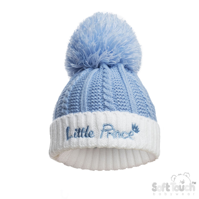 Cable Knit Infants Turnover Hat - Little Prince (NB-12) (PK6) H684-B