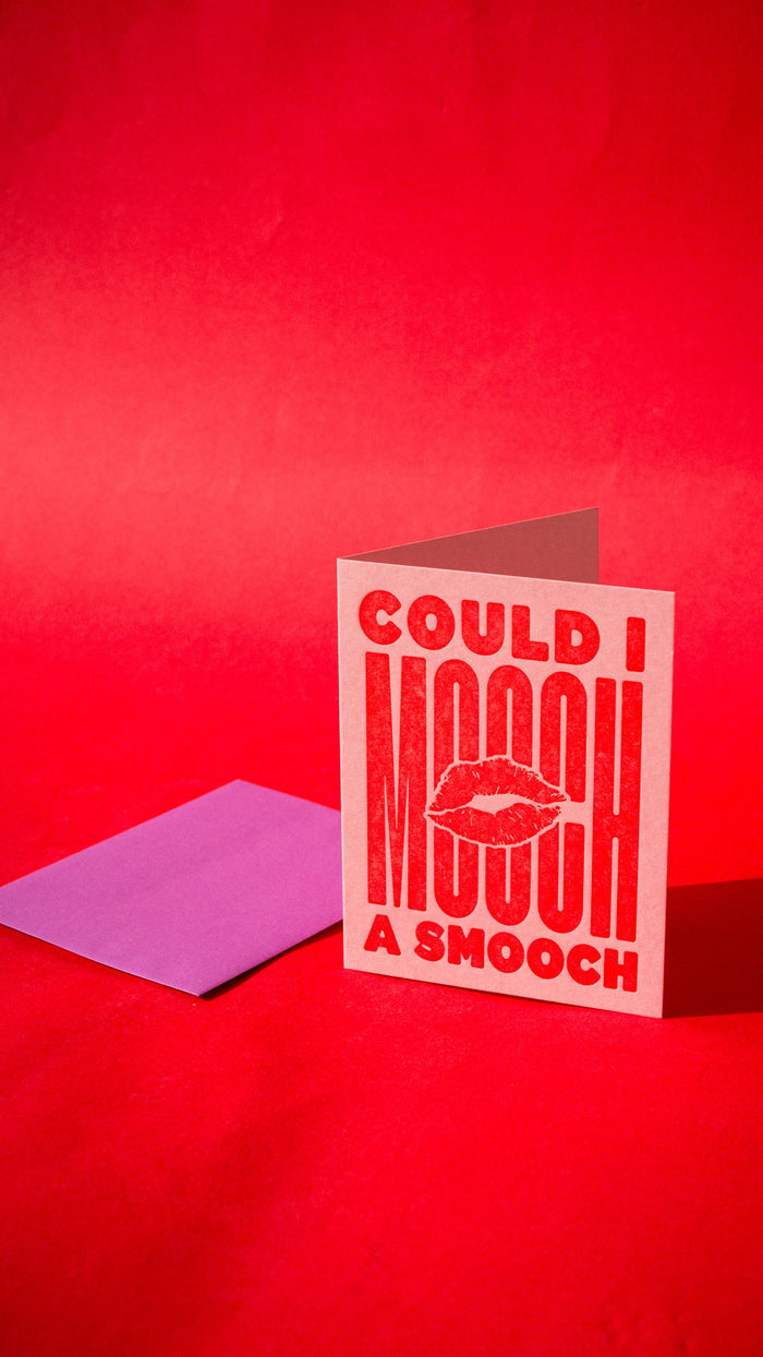 Can I Mooch A Smooch Letterpress Greeting Card