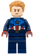 Captain America - Dark Blue Suit with Dark Blue Belt, Dark Red Hands, Hair