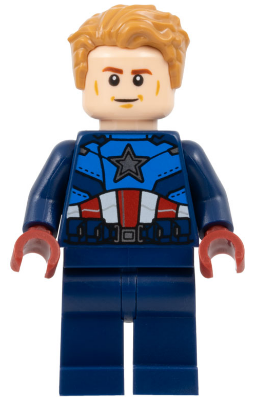 Captain America - Dark Blue Suit with Dark Blue Belt, Dark Red Hands, Hair