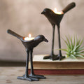 Cast Iron Bird Tea Light Holders Set/2
