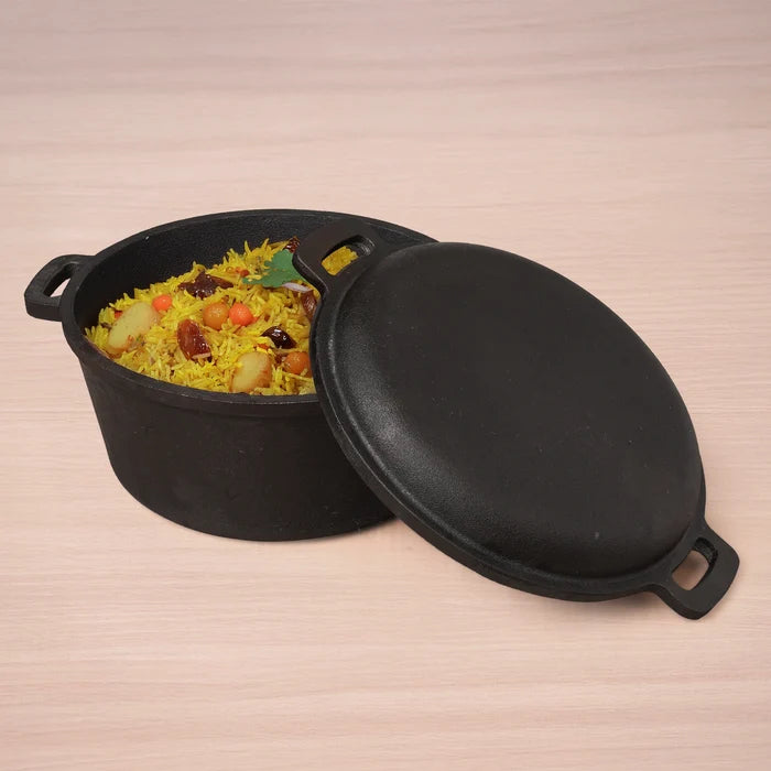 CASTrong Cast Iron Dutch Oven/ Casserole with Lid 26.5cm 5L,Pre-seasoned, 100% Pure, Toxin-free, Induction