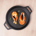 CASTrong Cast Iron Fish Fry Pan 22.4/25cm, Pre-seasoned, Naturally Nonstick, 100% Pure, Toxin-free, Induction