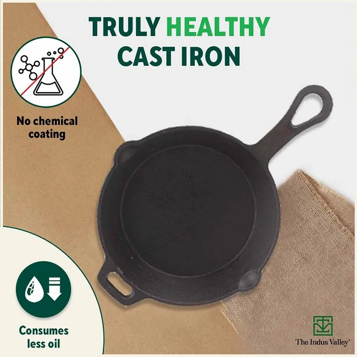 CASTrong Cast Iron Fry Pan/Skillet 23cm 1.4L, Pre-seasoned, Naturally Nonstick, 100% Pure, Toxin-free, Induction