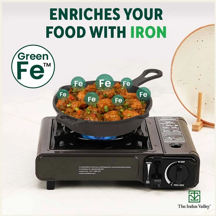 CASTrong Cast Iron Fry Pan/Skillet 23cm 1.4L, Pre-seasoned, Naturally Nonstick, 100% Pure, Toxin-free, Induction