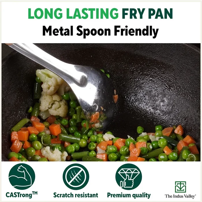 CASTrong Cast Iron Fry Pan/Skillet 23cm 1.4L, Pre-seasoned, Naturally Nonstick, 100% Pure, Toxin-free, Induction