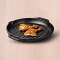 CASTrong Cast Iron Grill Pan 27cm, Round,Pre-seasoned, 100% Pure, Toxin-free, Induction