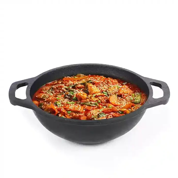 CASTrong Cast Iron Kadai 1.4L/2.4L, Flat Handle,Pre-seasoned, Naturally Nonstick, 100% Pure, Toxin-free