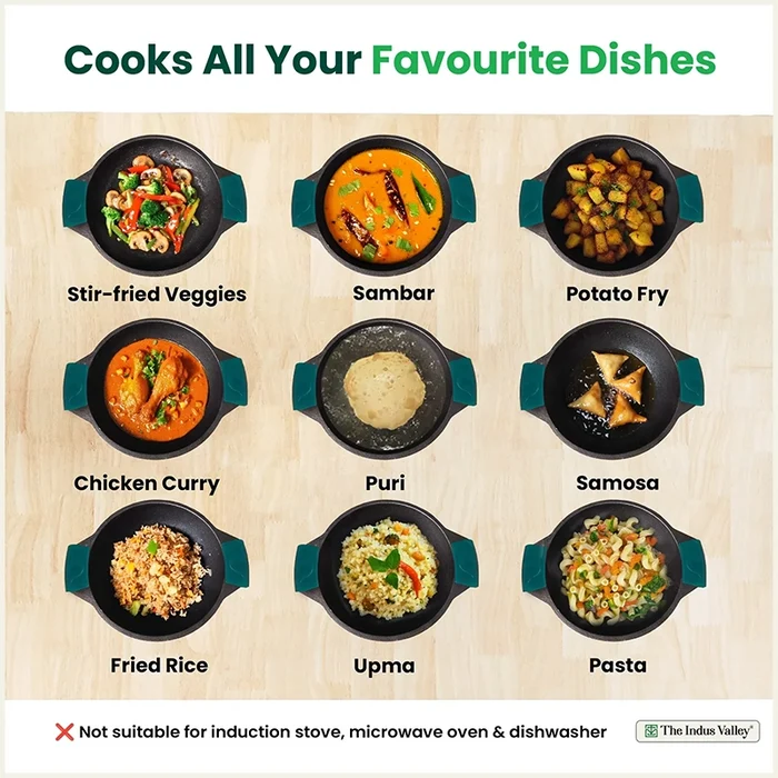 CASTrong Cast Iron Kadai 2.5 L 2.4 Kg, Flat Handle,Pre-seasoned, Naturally Nonstick, Premium Quality, Toxin-free