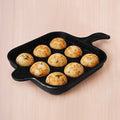CASTrong Cast Iron Paniyaram/Appe Pan,Pre-seasoned, Naturally Nonstick, 100% Pure, Toxin-free, 9 Pit, 18cm, 2.4kg