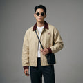 Veste brodée décontractée couleur abricot, style streetwear K-fashion. - Taille M