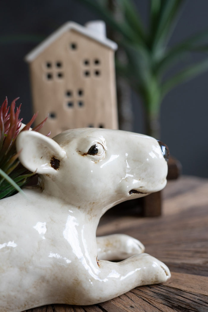 Ceramic Bull Terrier Planter