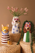 Ceramic Dogs with Sunnies Vases Set/3