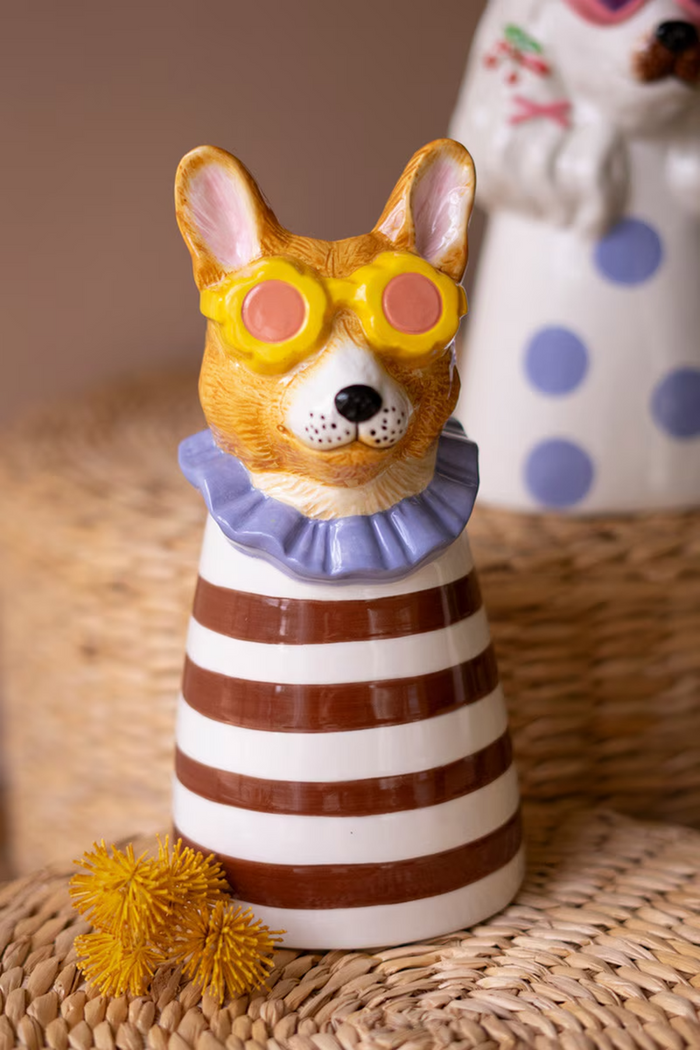 Ceramic Dogs with Sunnies Vases Set/3