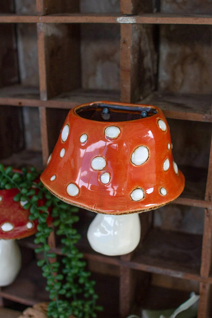 Ceramic Toadstool Wall Planters Set/2