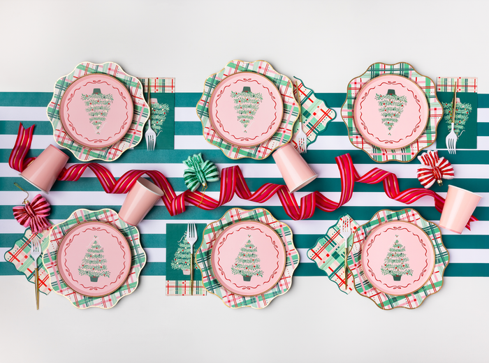 CHRISTMAS TREE PLAID GUEST TOWELS