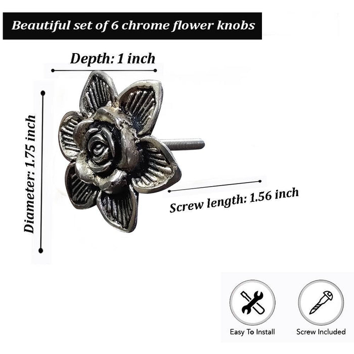 Chrome Flower Knobs