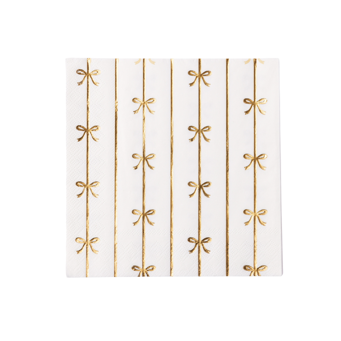 Cocktail Napkin, Large Gold Stripe