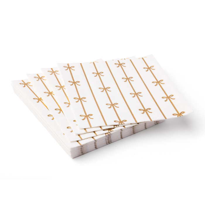 Cocktail Napkin, Large Gold Stripe
