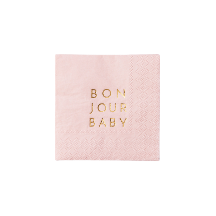 Cocktail Napkins, Pink Bonjour Baby