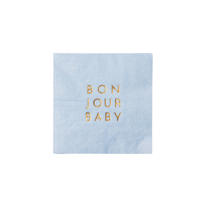 Cocktail Napkins, Small Blue Bonjour Baby