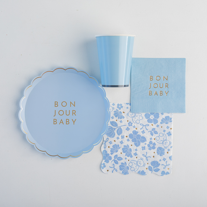Cocktail Napkins, Small Blue Bonjour Baby