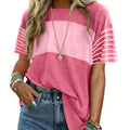 Color Block Striped Sleeve T-Shirt