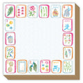 Colorful Mahjong Tiles with Flowers and Birds Luxe Notepad