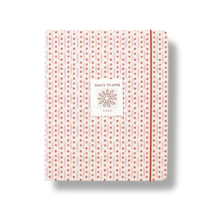 Concealed Spine Fabric Undated Planner, B5 - Ikat Stripe