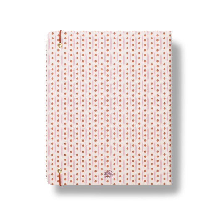 Concealed Spine Fabric Undated Planner, B5 - Ikat Stripe