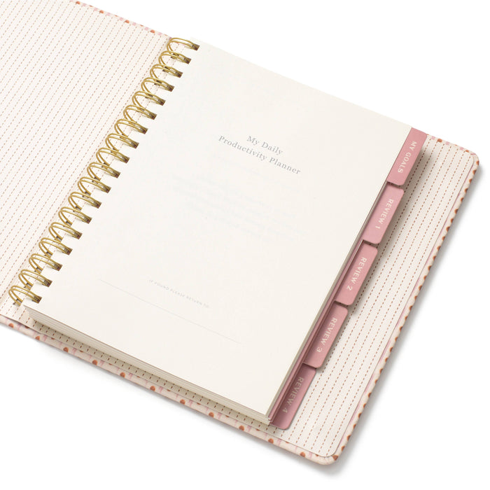 Concealed Spine Fabric Undated Planner, B5 - Ikat Stripe